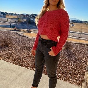 Crop American Eagle pink Sweater - Small